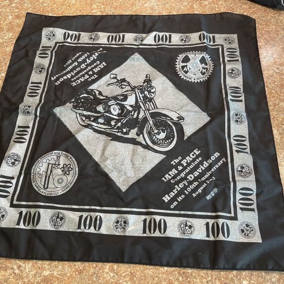 Harley Davidson Bandana Biker Handkerchief 100th Anniversary August 2003 - Picture 1 of 4